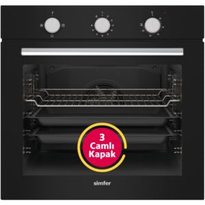 Simfer 8205 Ankastre Powerturbo Fırın, 76 Litre, 3 Camlı, Multi Fonksiyon, 60 cm, Siyah