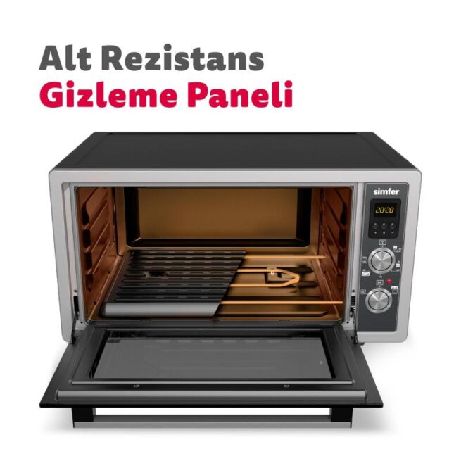 Simfer 7003 70Litre Inox Gri Midi Fırın 6 Fonksiyon Turbo