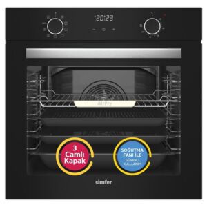 Simfer 8215 10 Fonksiyon Airfry Siyah Cam Ankastre Fırın Dijital