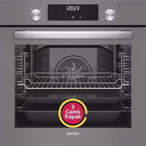 Simfer 8223 9 Fonksiyon QS Gri Cam Ankastre Fırın